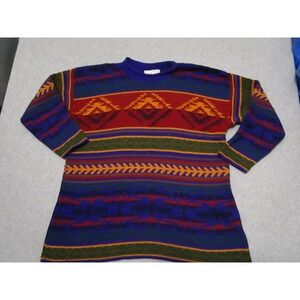 VTG Aztec Sweater Womens Large L Multi Color Southwestern Knit Carolina Colours